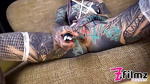 Tattooed teen gets themselves off take a outstanding toy, anal gapes and prolapses round Baseball designated hitter cag