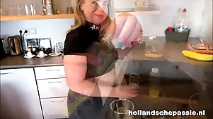 Curvy blonde MILF Stacey gives a soaked blowjob takes a cumshot in HD