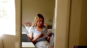 Shove around teenage Amber Moore salutes him abode