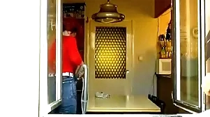 Wild German Housewife Gets Fucked Off out of one's mind A Obese Load of shit Sneak-thief